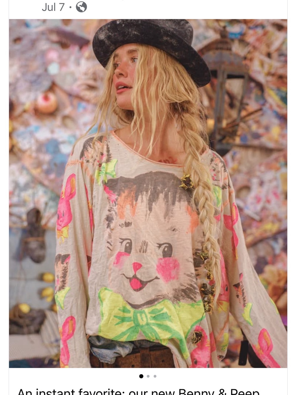 Magnolia Pearl Benny & Peep Viggo Tee  O/S 100% Cotton (sold out & HTF) NWT